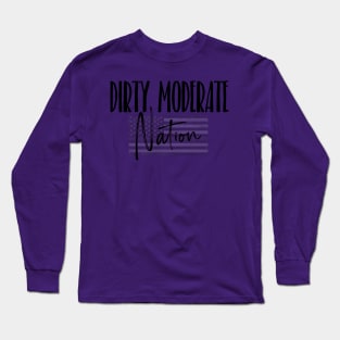 Dirty Moderate Nation Black Logo Long Sleeve T-Shirt